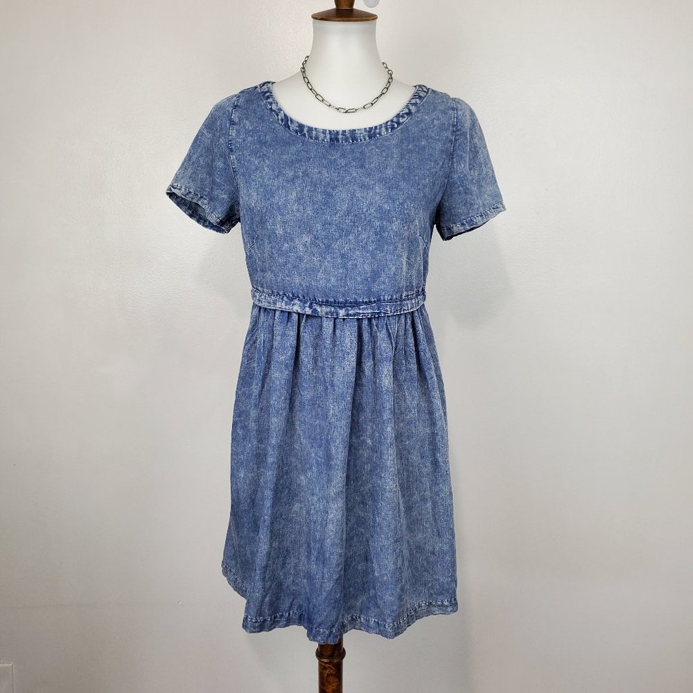 Forever 21 Stone Washed Chambray Mini Dress Size S